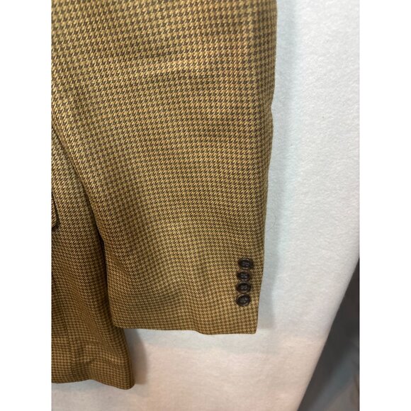Lauren Ralph Lauren Mens Houndstooth Sport Coat Jacket Tan Size 42R 100 % silk - Picture 6 of 16